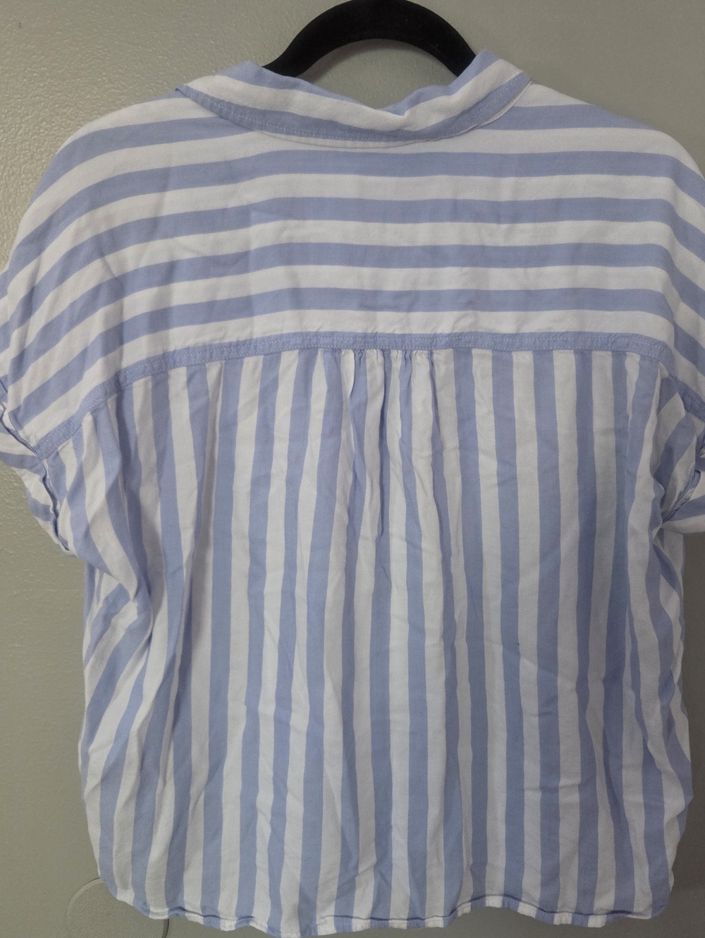 Beach Lunch Lounge Blue Stripe Button Up Shirt Cotton Womens Sz L Coastal - Picture 6 of 11